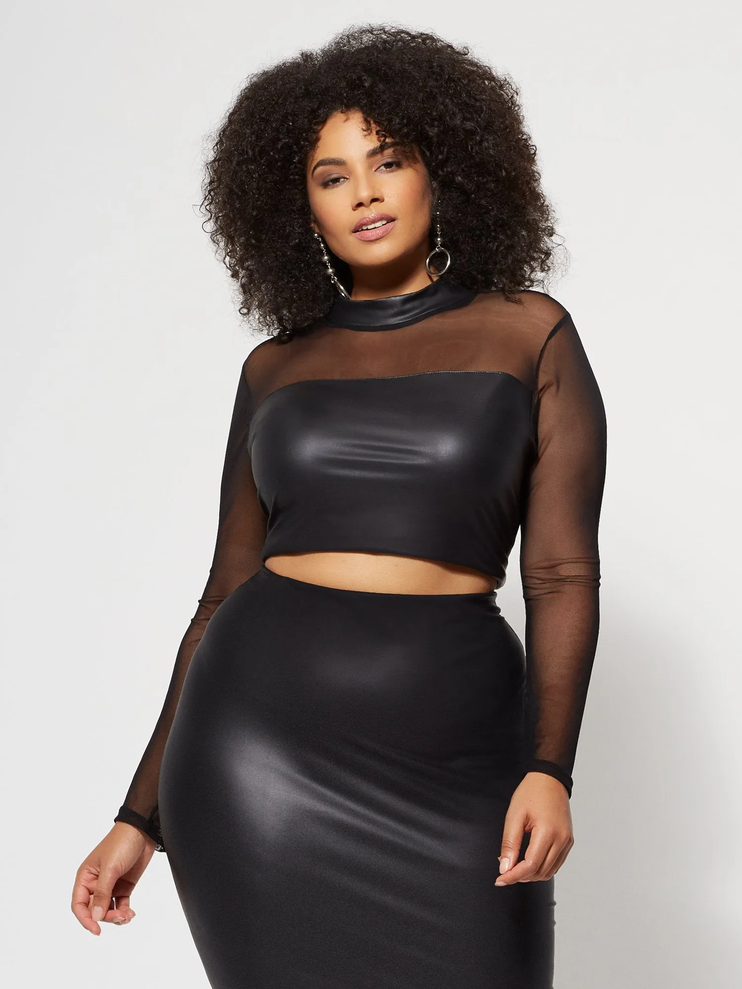 Peyton Faux-Leather Crop Top