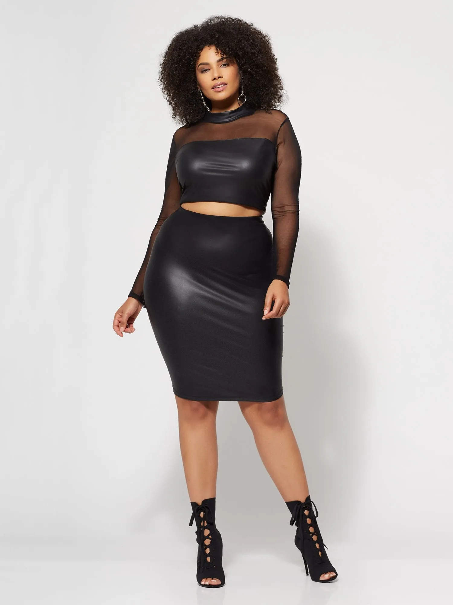 Peyton Faux-Leather Crop Top