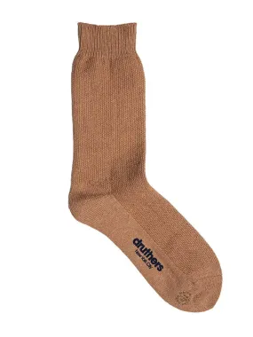 Pique Knit Crew Sock- Fox Brown