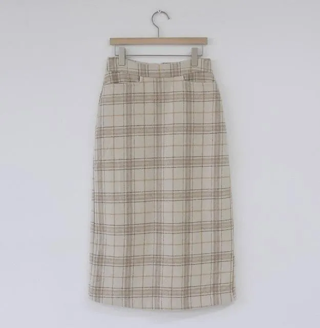 Plaid Pencil Winter Skirt