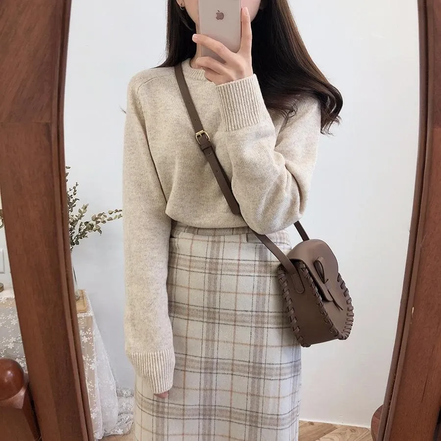 Plaid Pencil Winter Skirt