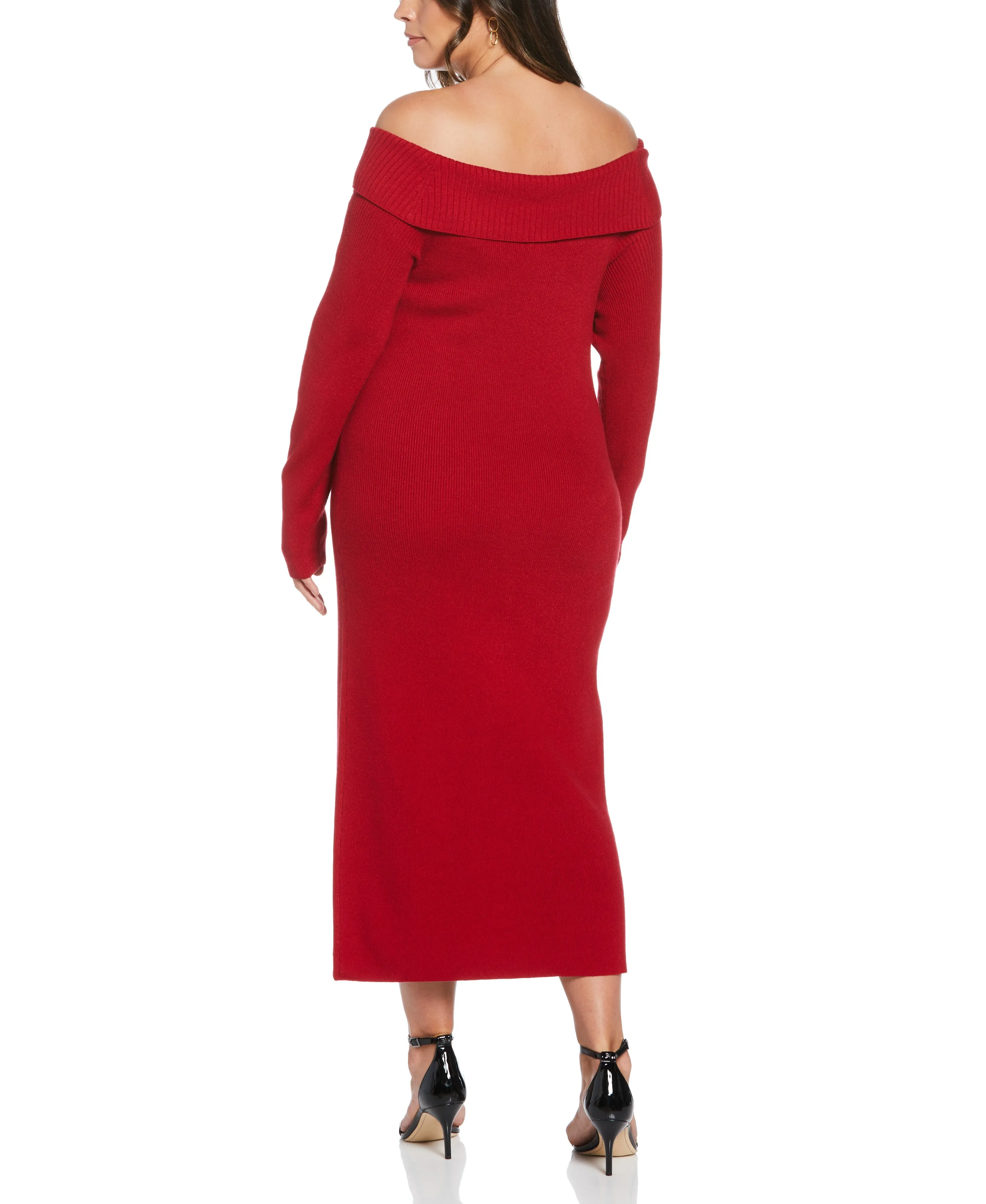 Plus Size Off-the-Shoulder Sweater Dress