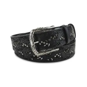 Raft Black Paisley Studded Filigree Belt