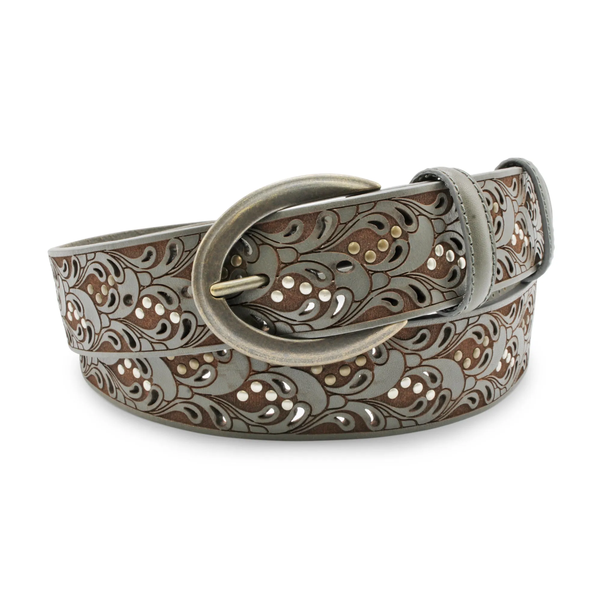 Raft' Paisley Studded London Fog Antique Prong Belt