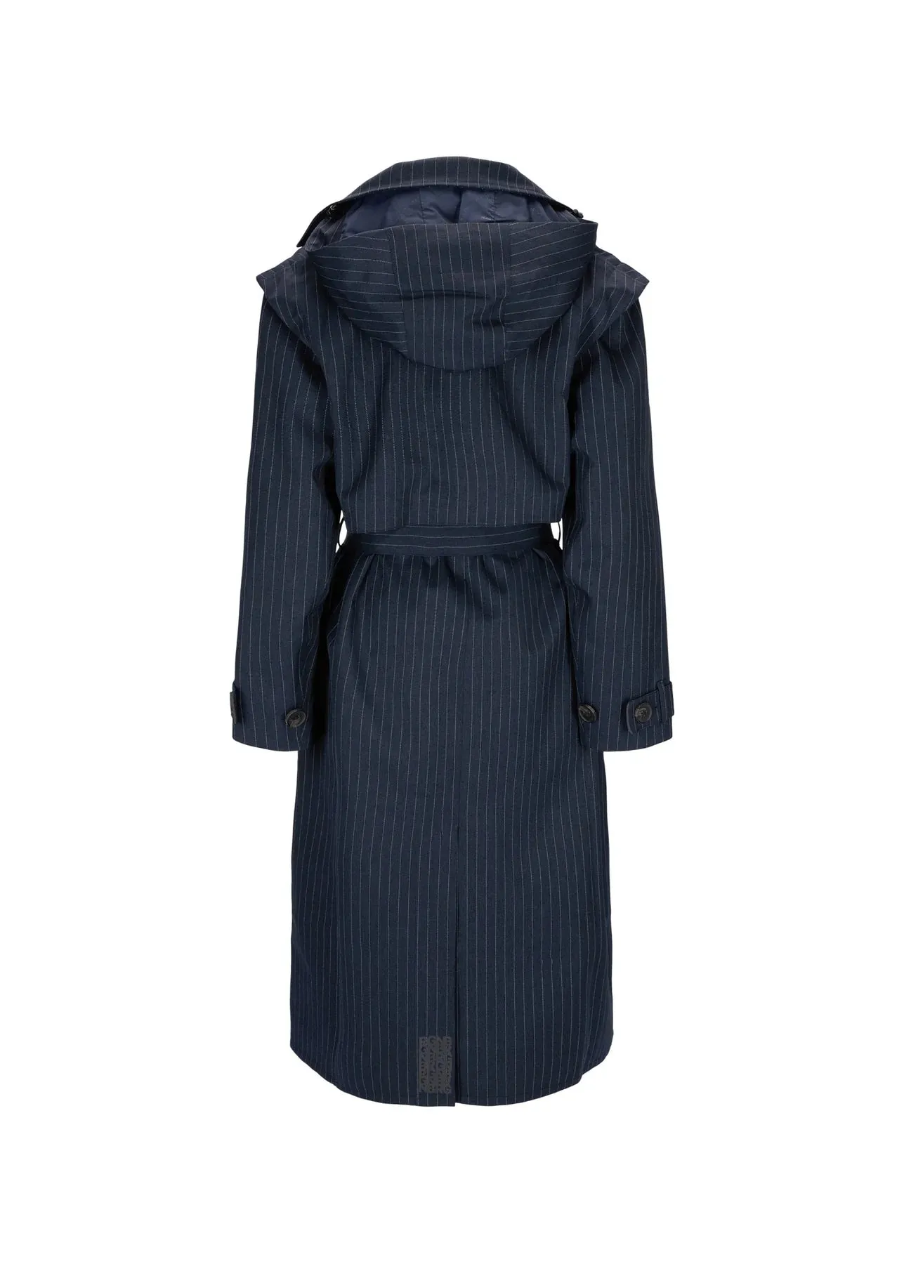 Regndrape Trench Coat Navy Pinstripe