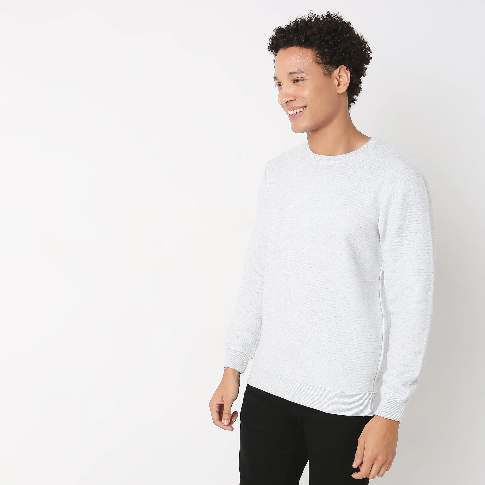 Regular Fit Quilted Sweatshirt