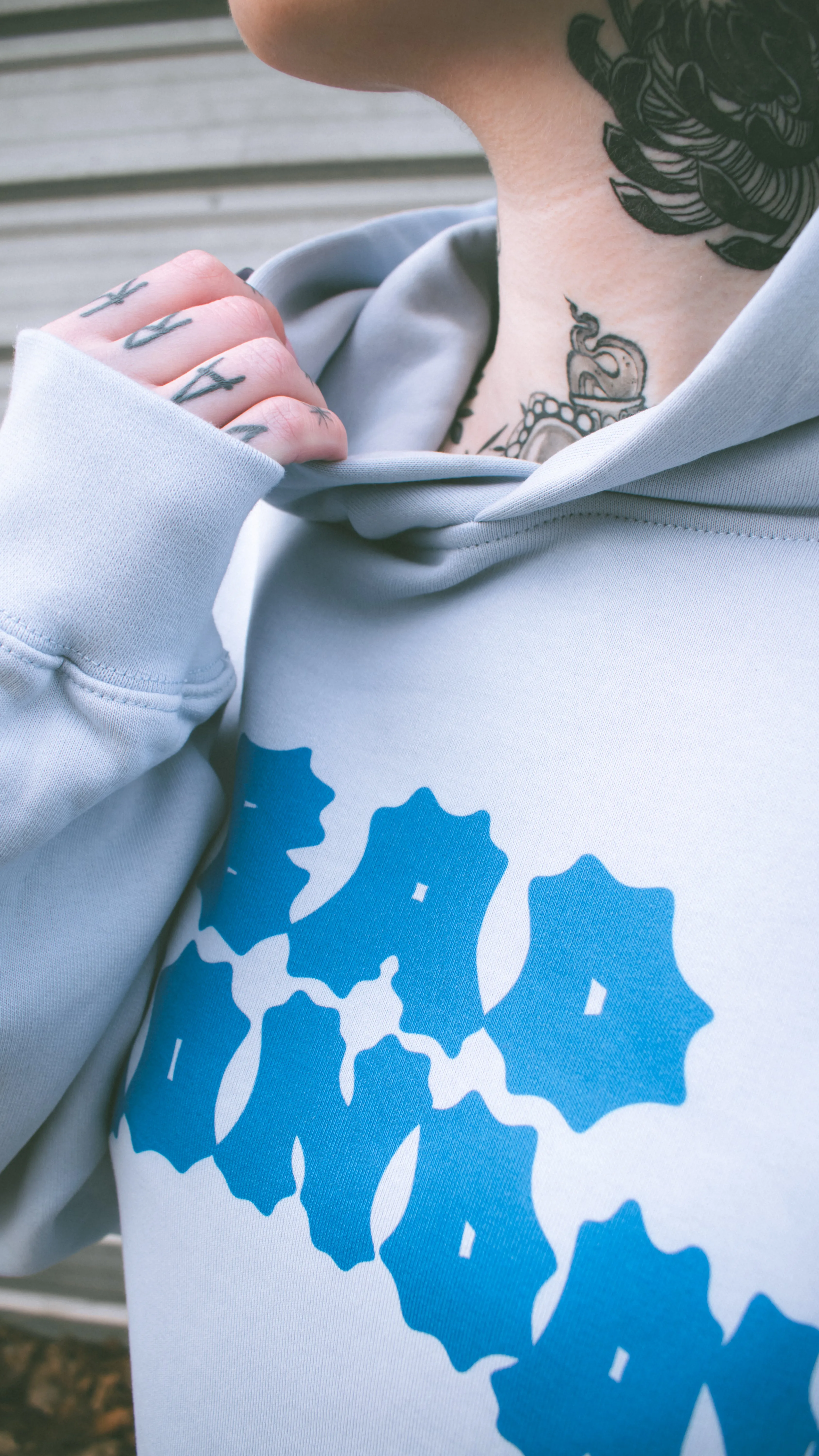 Relaxed Fit Logo Hoodie Powder Blue