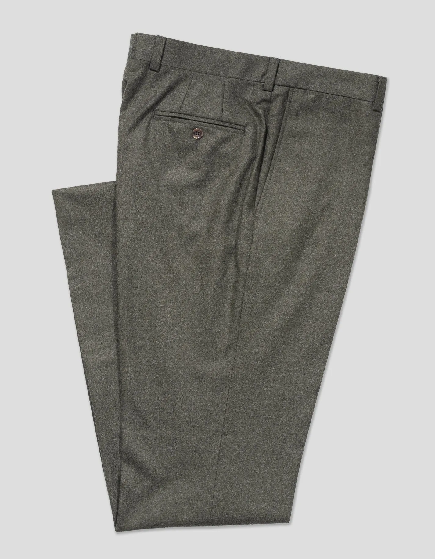 SAGE WOOL FLANNEL TROUSERS