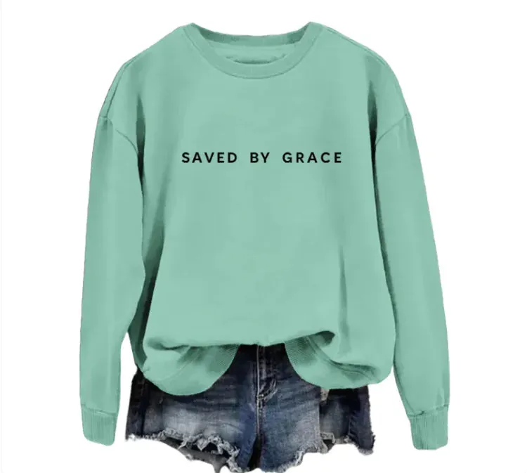 Saved by Grace Faith-Inspired Pullover Sweatshirt