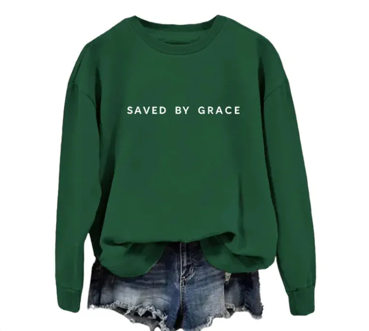 Saved by Grace Faith-Inspired Pullover Sweatshirt