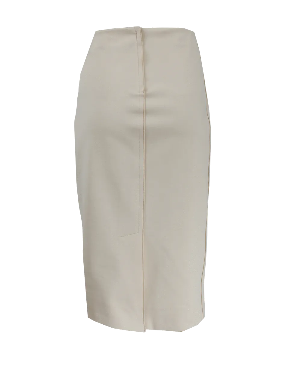 Sculpted Cotton Pencil Skirt