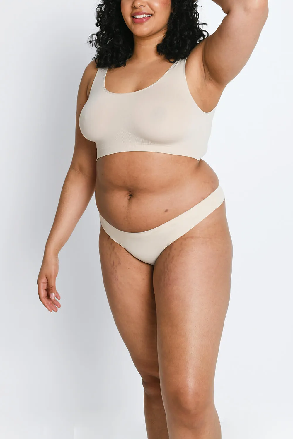 Seamless Thongs 3 Pack - Beige