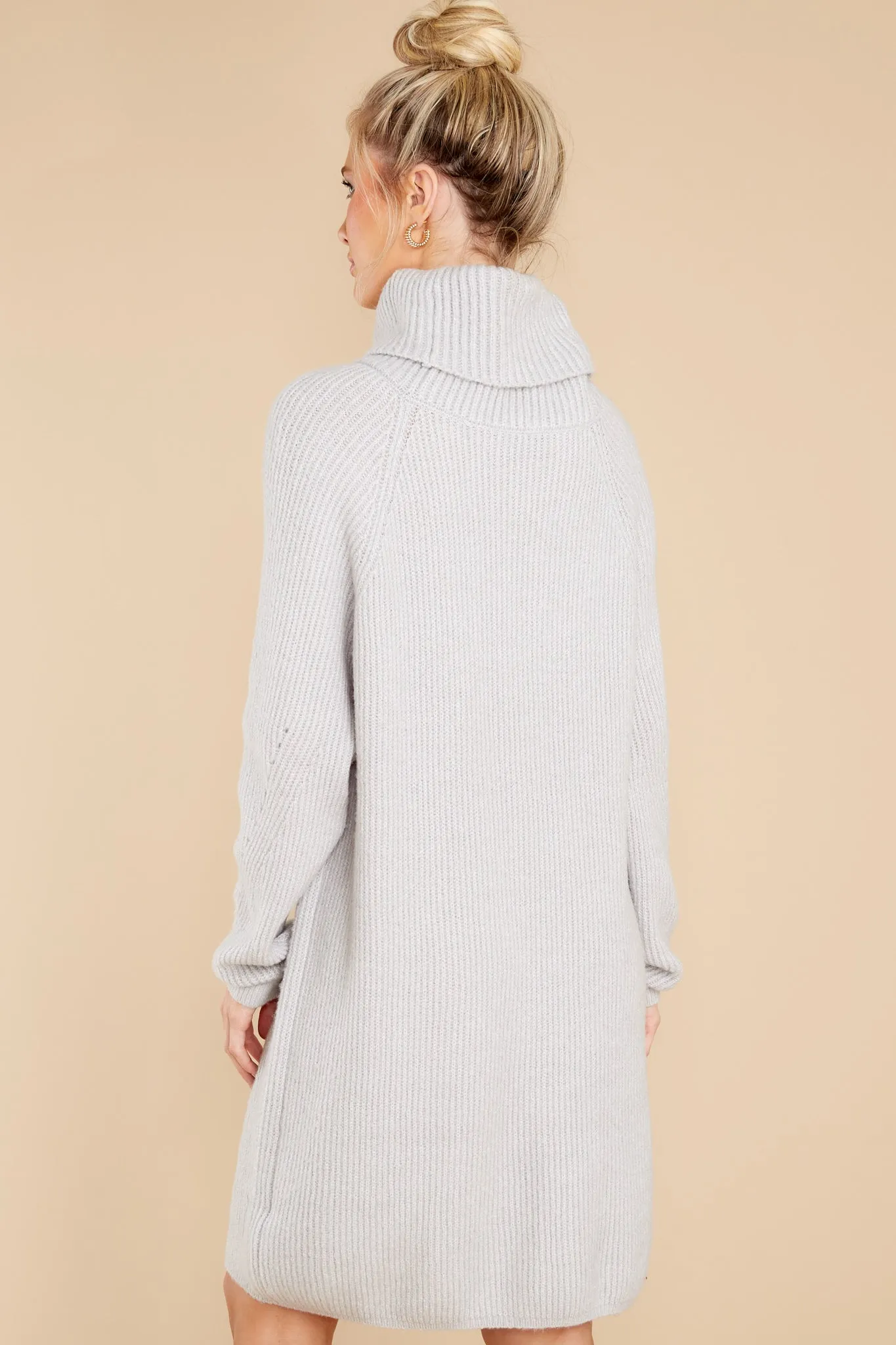 Shift In The Wind Light Grey Sweater Dress