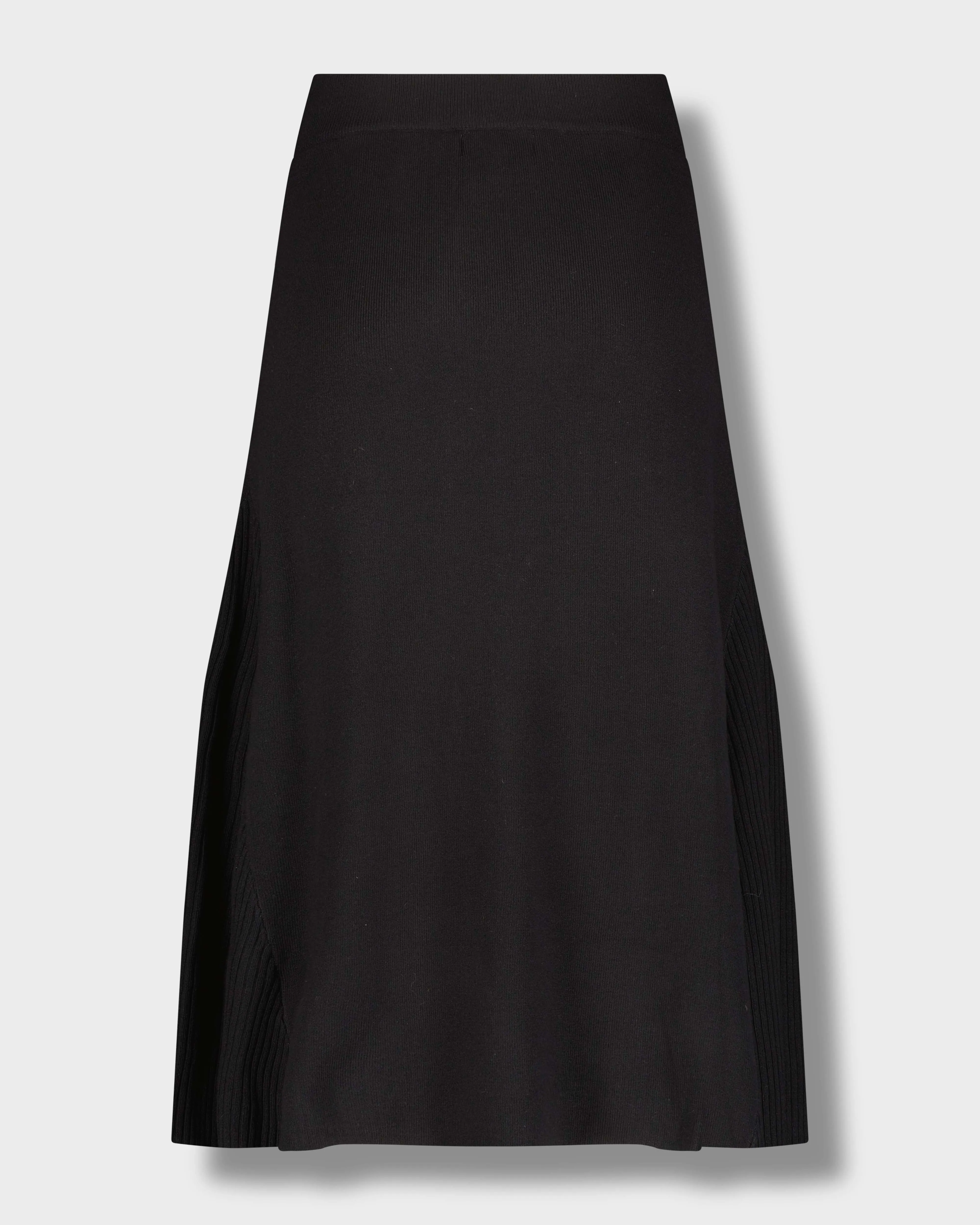 SIDE RIBBED SKIRT-BLACK