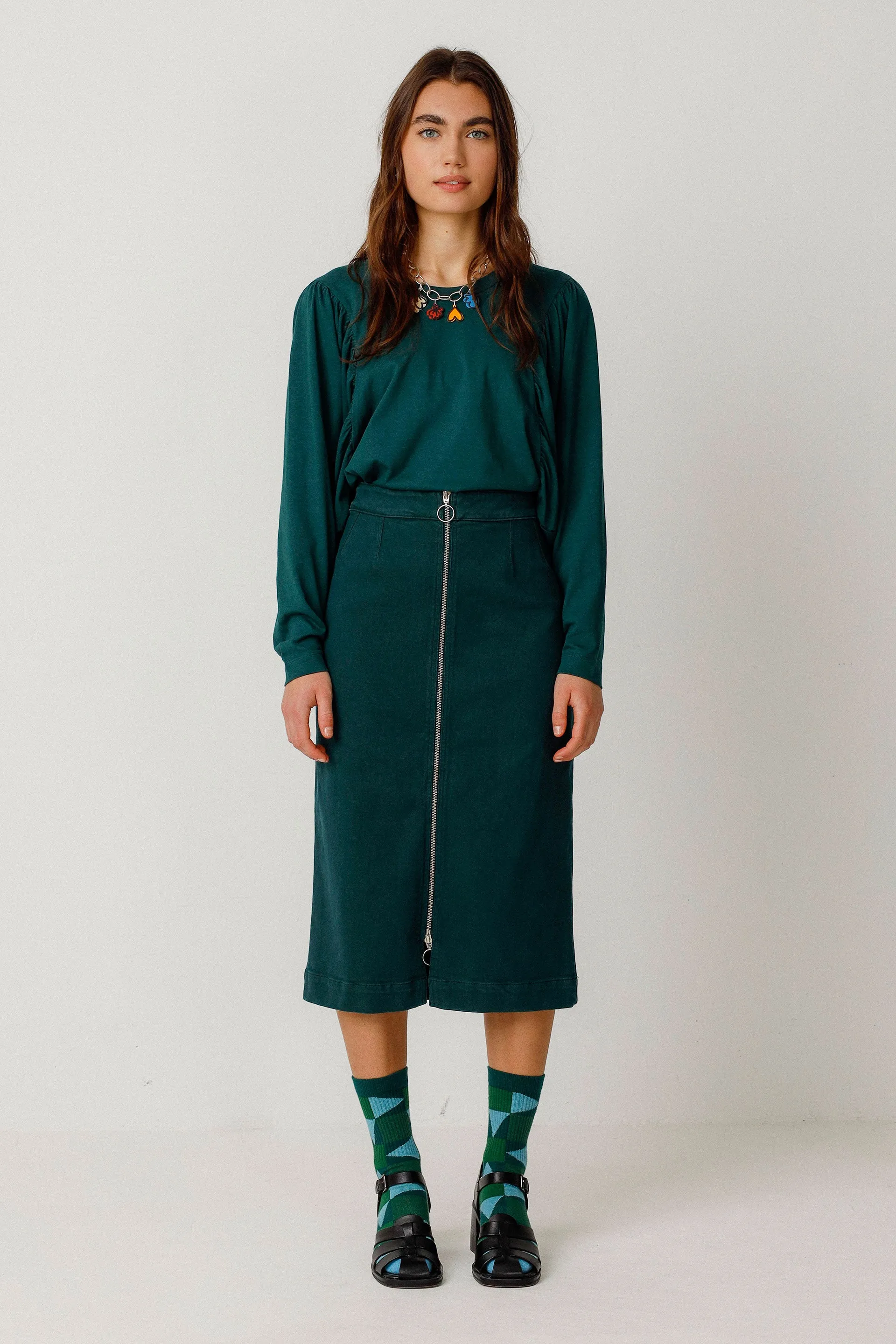 SKFK Pencil Green Skirt WSK00627