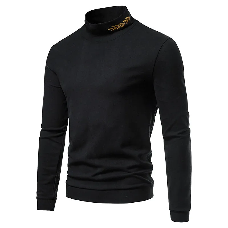 Solid Color Turtleneck Sweater