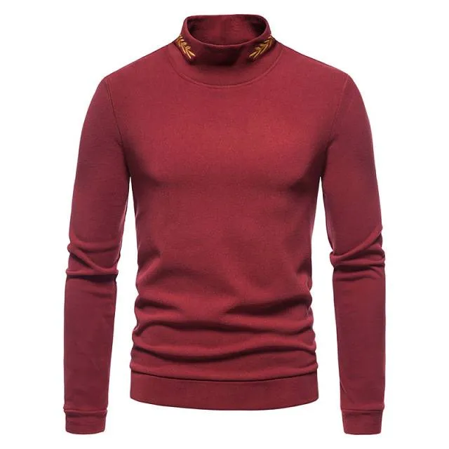 Solid Color Turtleneck Sweater