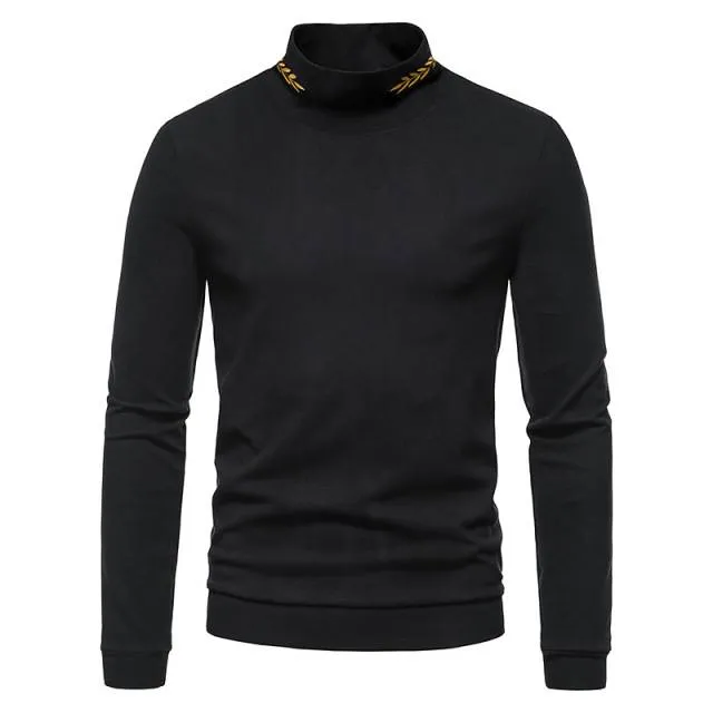 Solid Color Turtleneck Sweater