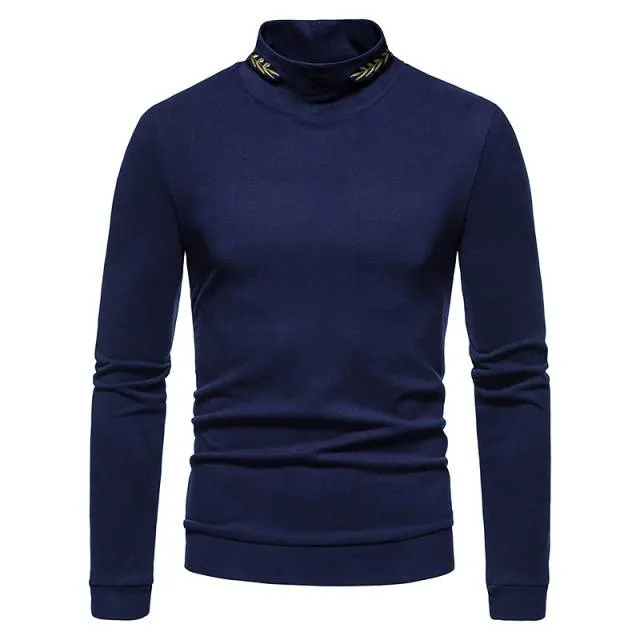 Solid Color Turtleneck Sweater