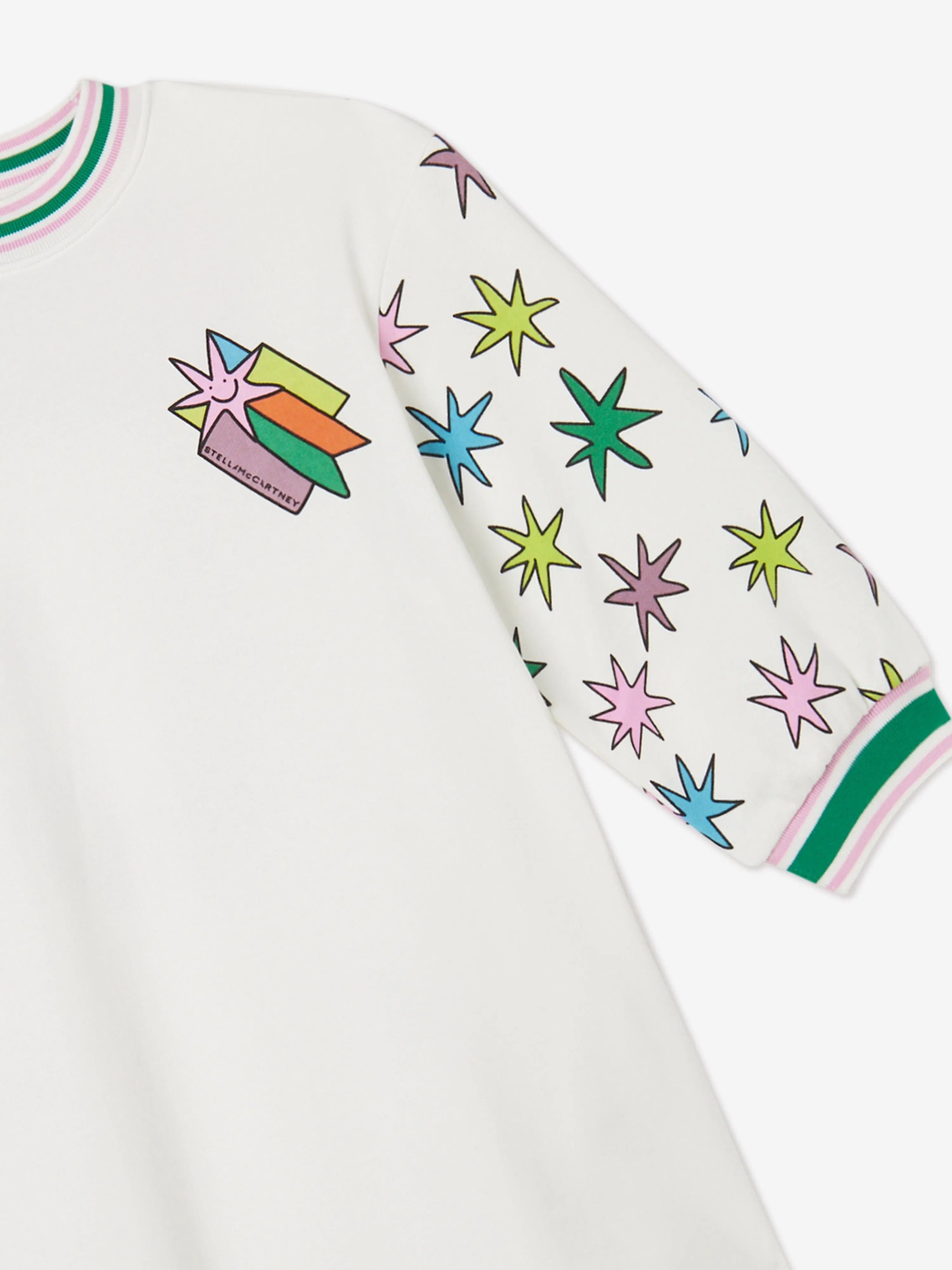 Stella McCartney Girls Star Sweater Dress in White