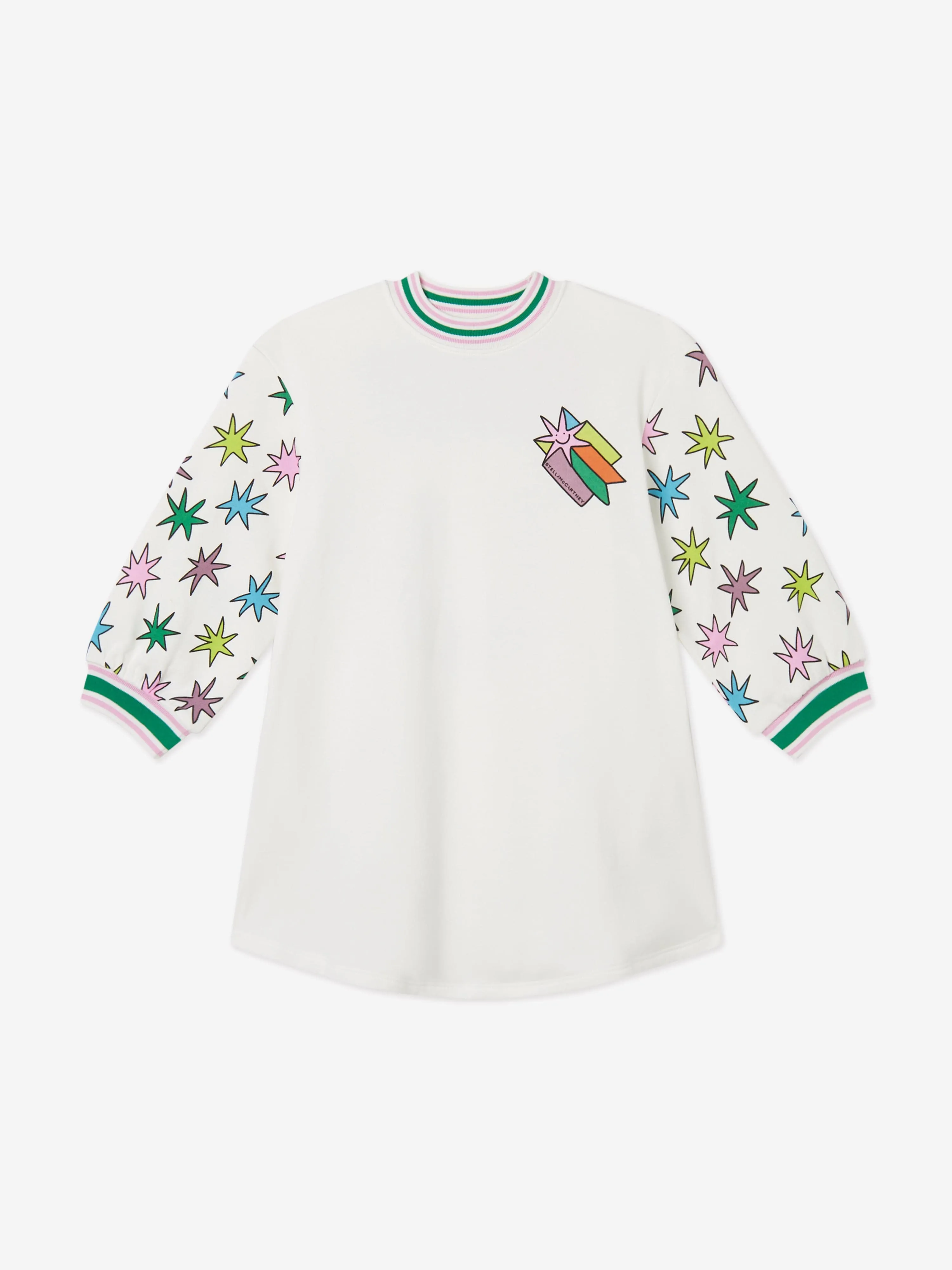 Stella McCartney Girls Star Sweater Dress in White