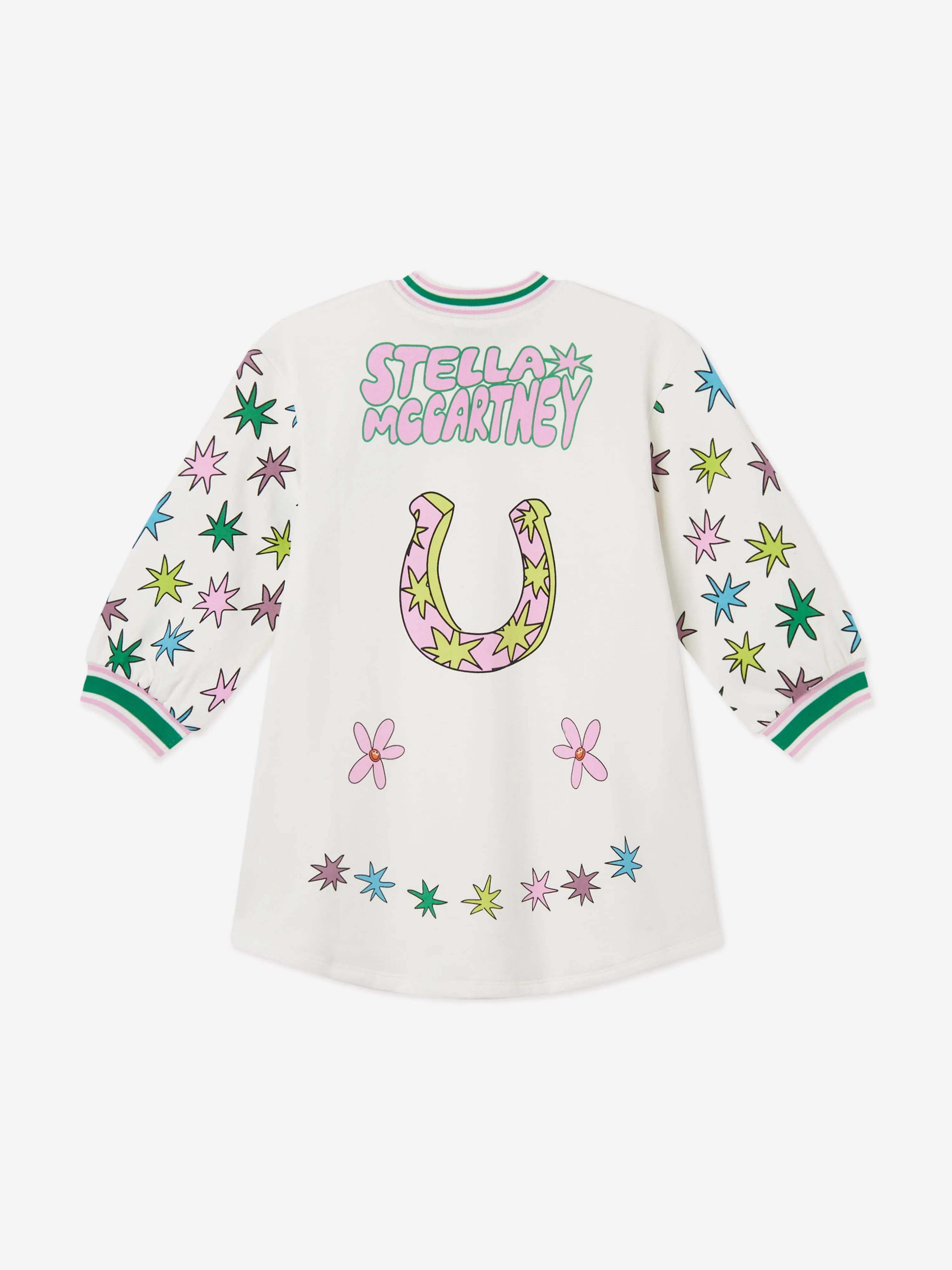 Stella McCartney Girls Star Sweater Dress in White