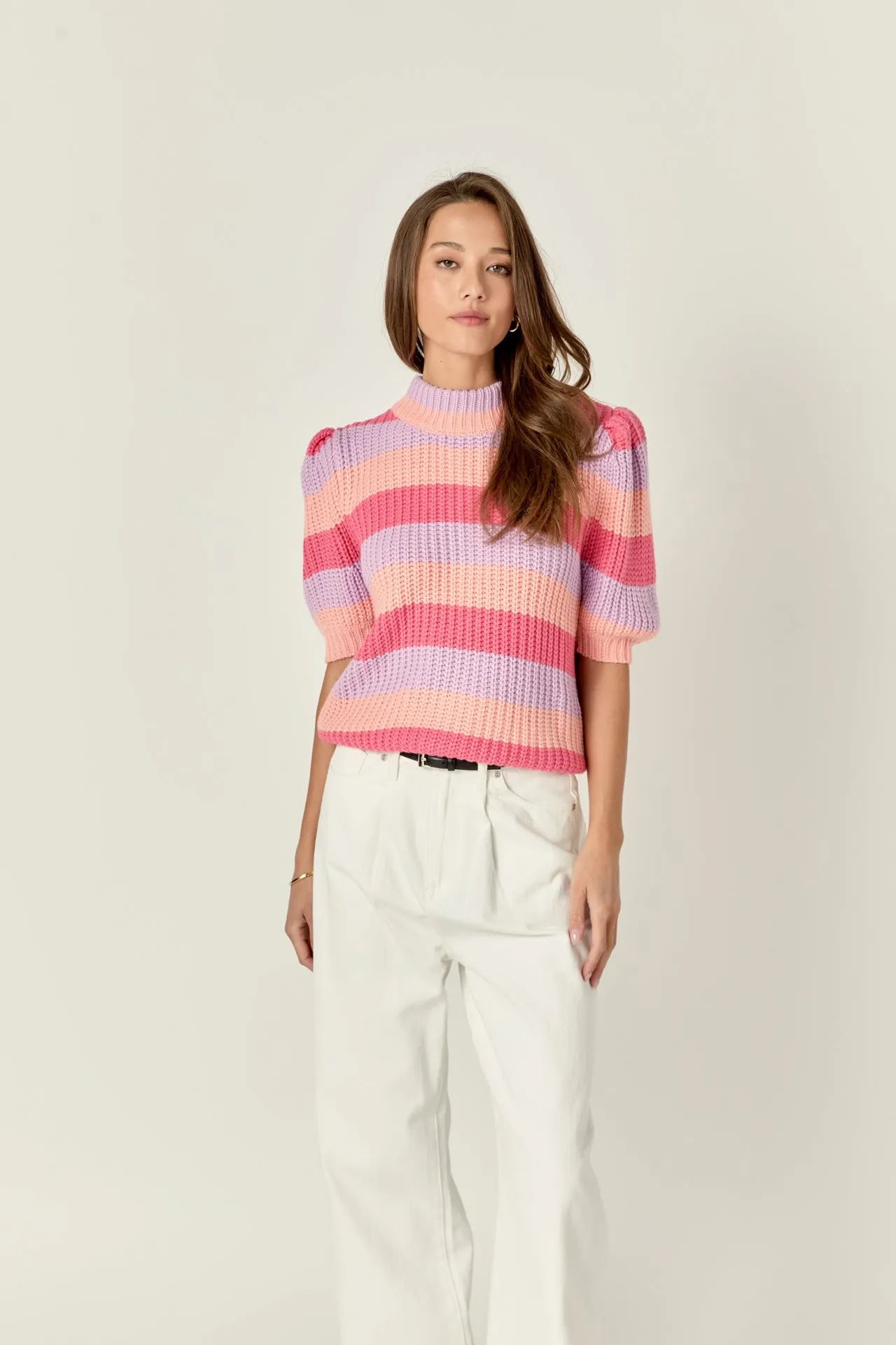 Stripe Mockneck Sweater