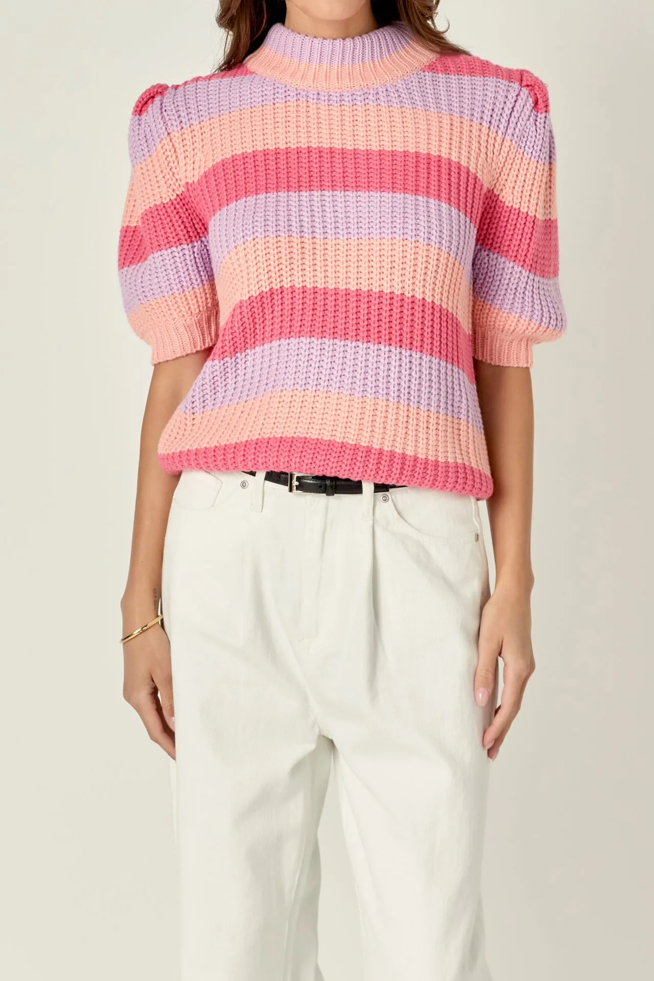 Stripe Mockneck Sweater