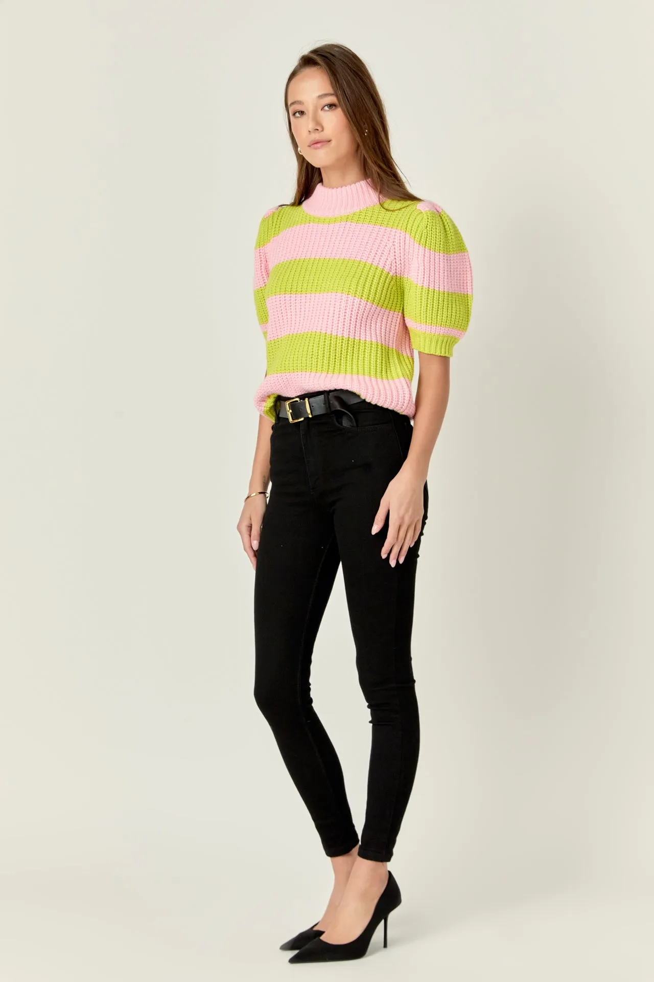 Stripe Mockneck Sweater