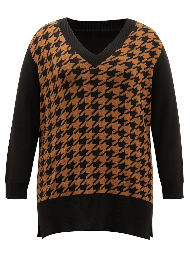 Supersoft Essentials Houndstooth Patchwork Pullover