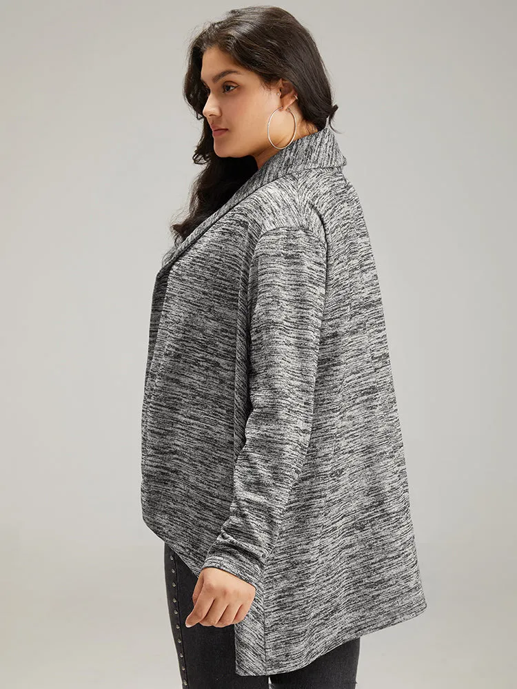 Supersoft Essentials Solid Heather Asymmetrical Hem Kimono