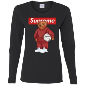 Supreme Bear Sport T-shirt Women Long Sleeve Shirt