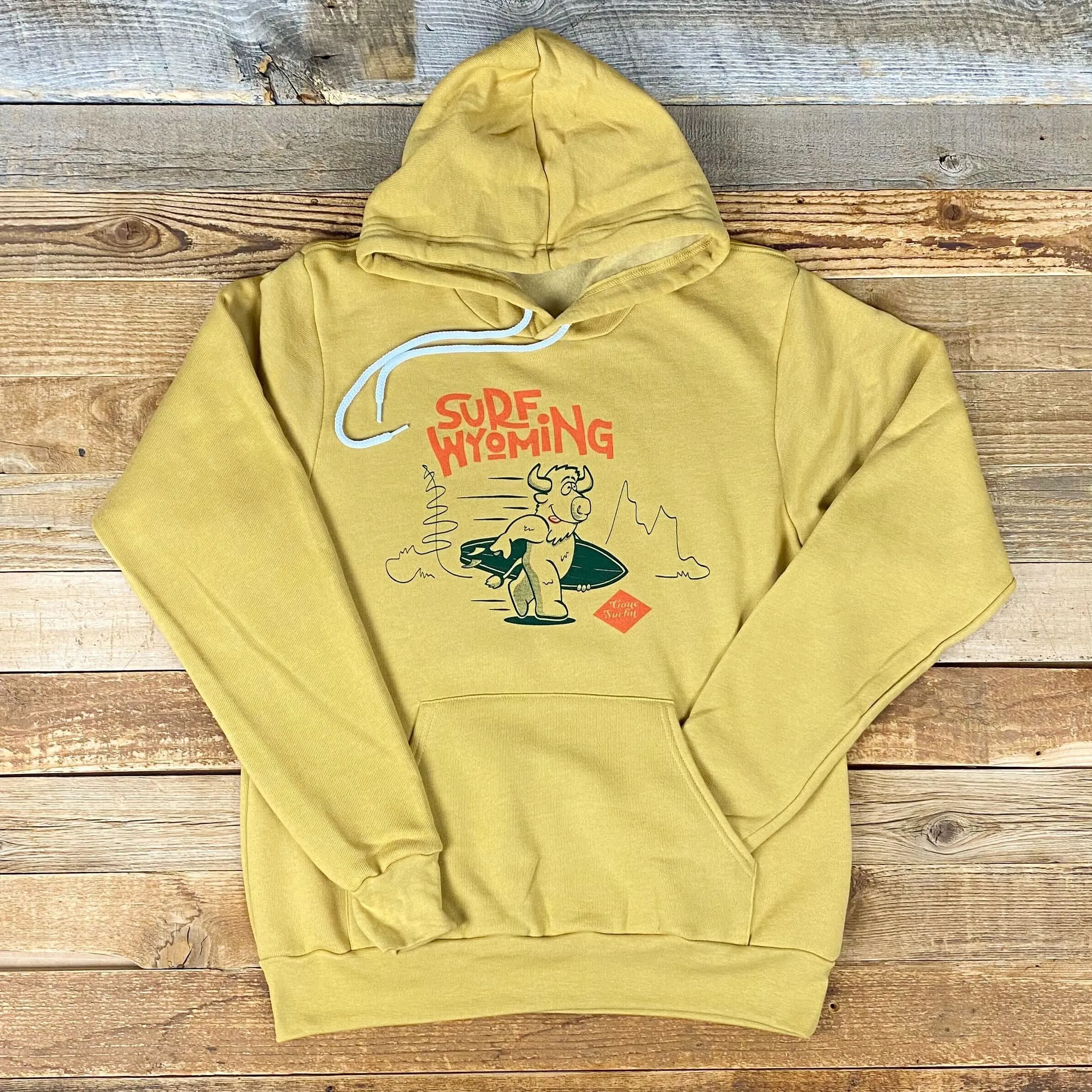 Surf Wyoming® Bison O.G. Fleece Hoodie - Heather Mustard