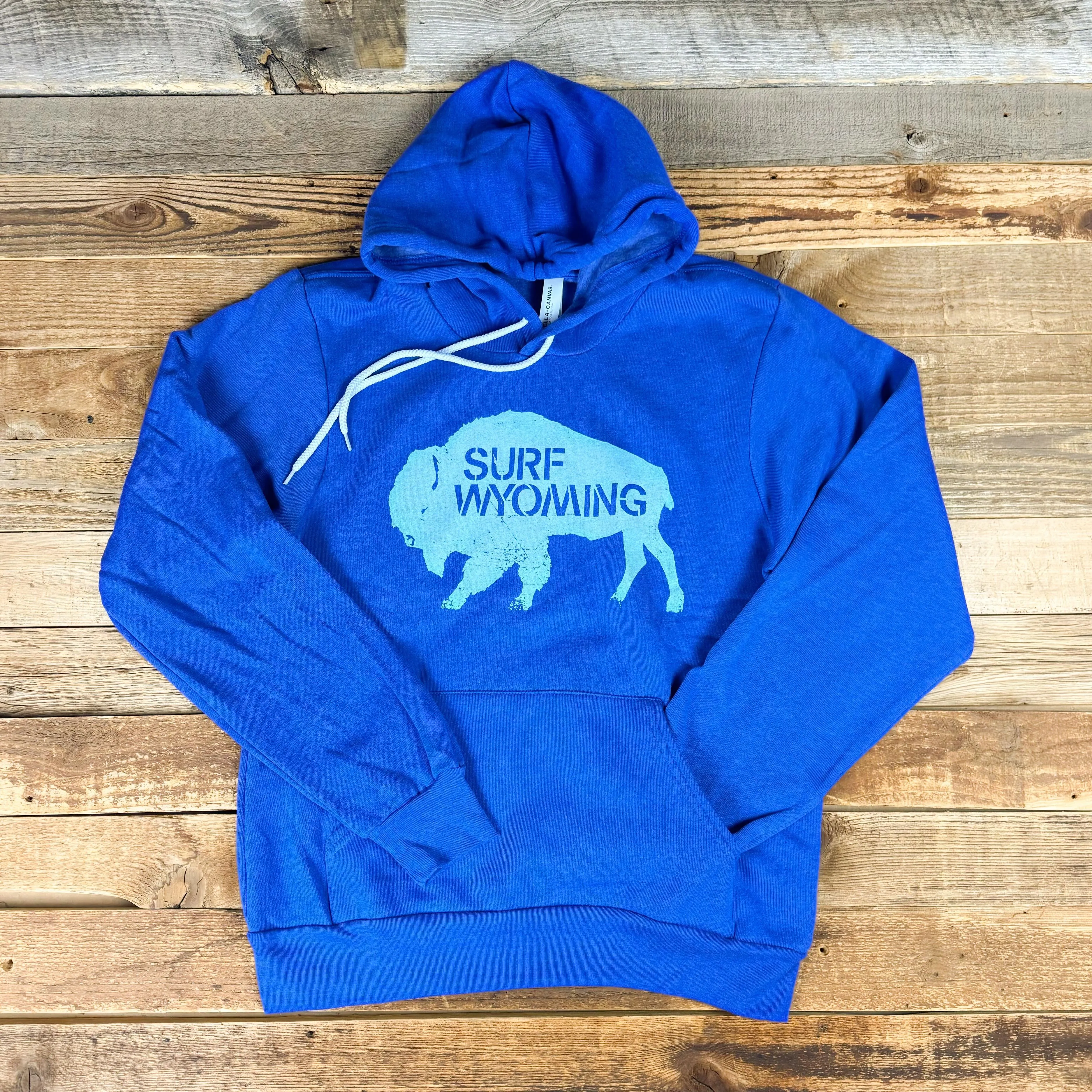 Surf Wyoming® Ice Bison Logo Hoodie - Heather Royal Blue