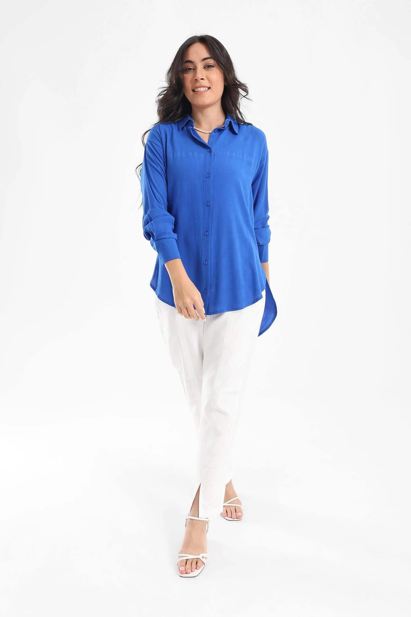 Tencel Shirt with Round Hem