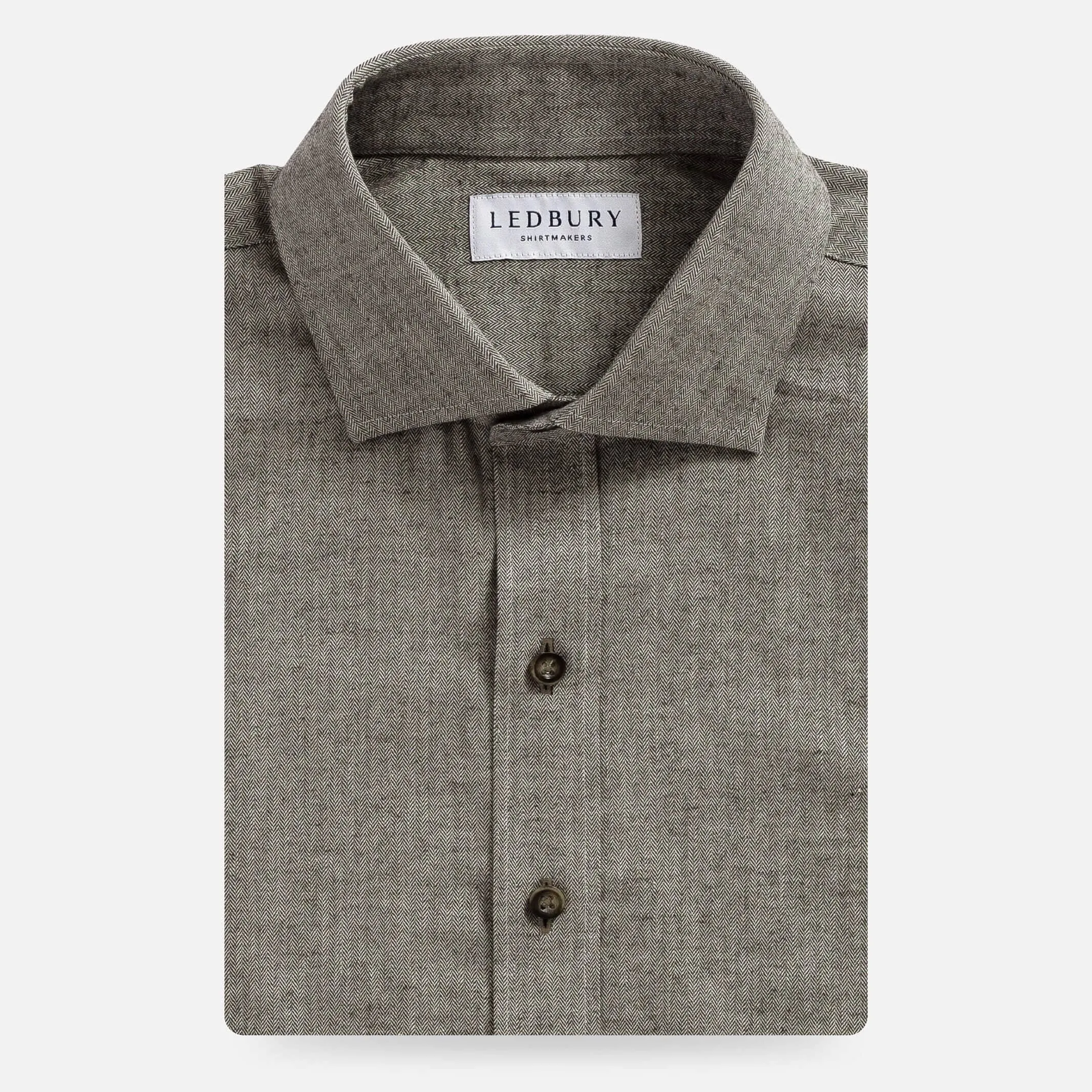 The Brown Andover Herringbone Custom Shirt