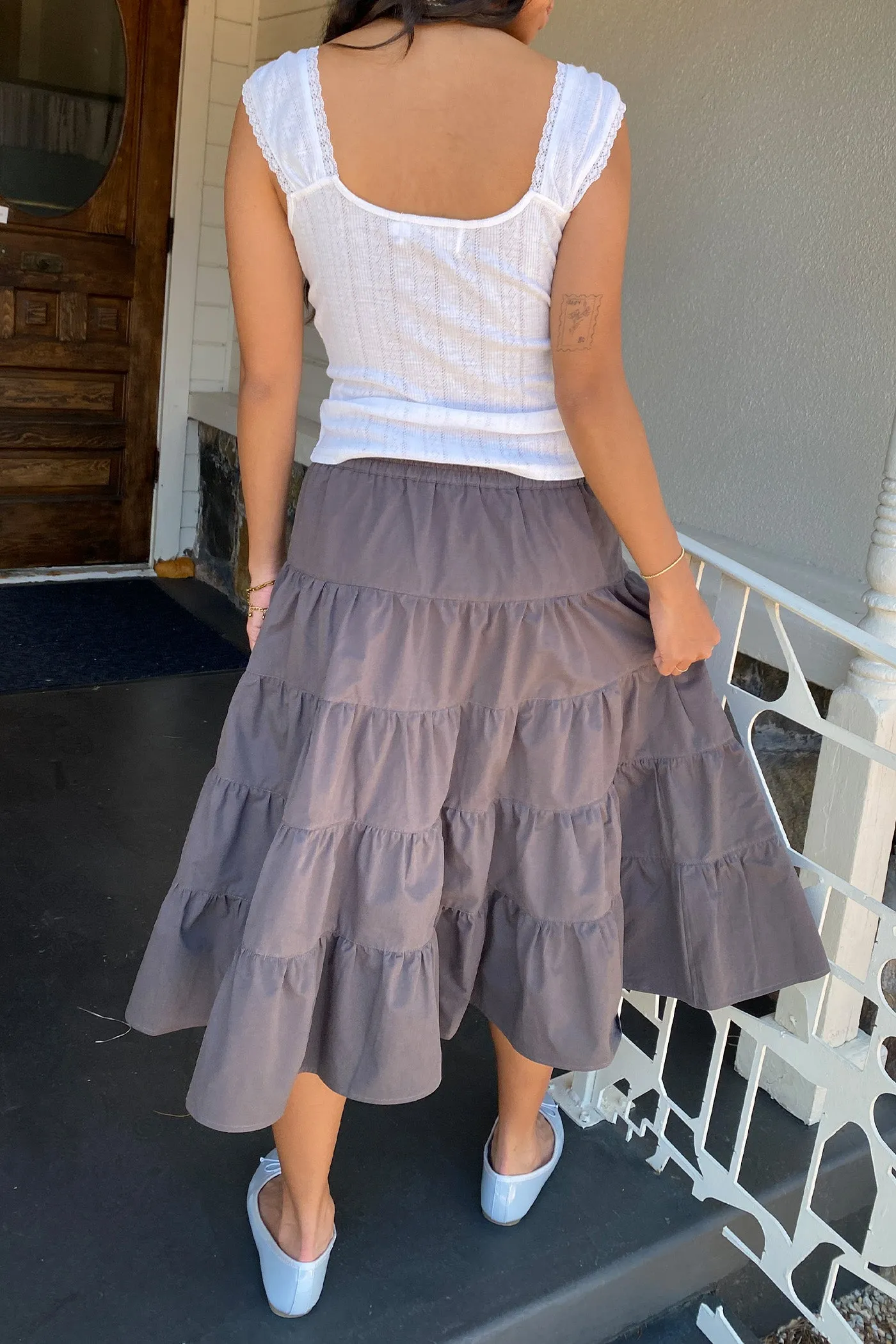 Tiered Midi Skirt