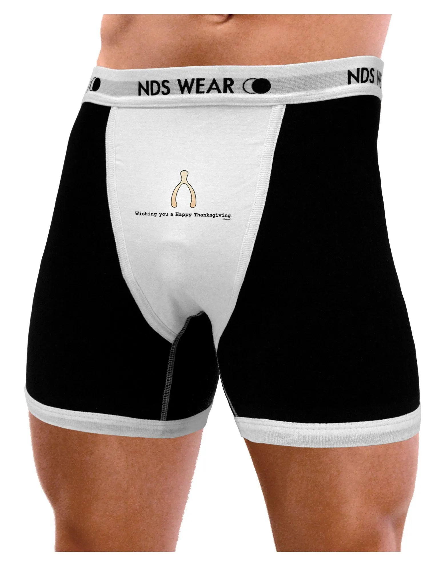 TooLoud Wishing You a Happy Thanksgiving Wishbone Mens Boxer Brief Underwear