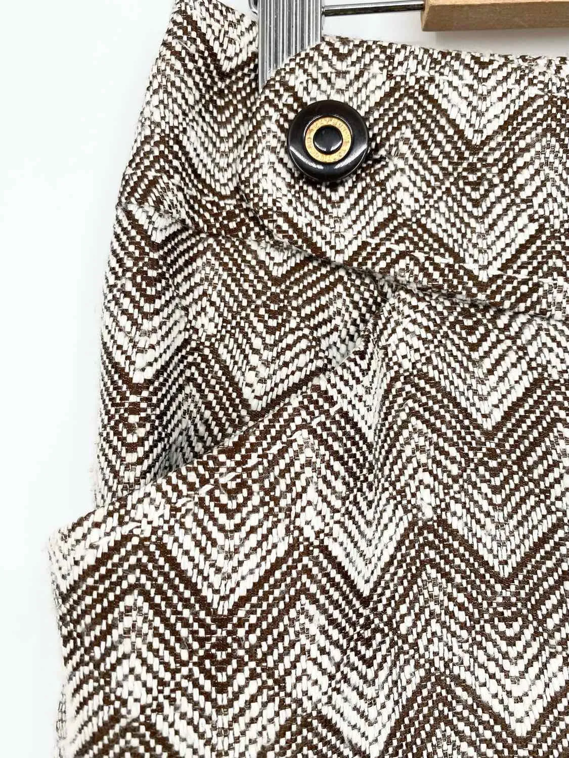 Tory Burch Women's Brown/Ivory pencil Diamond Print Professional Size 6 Skirt