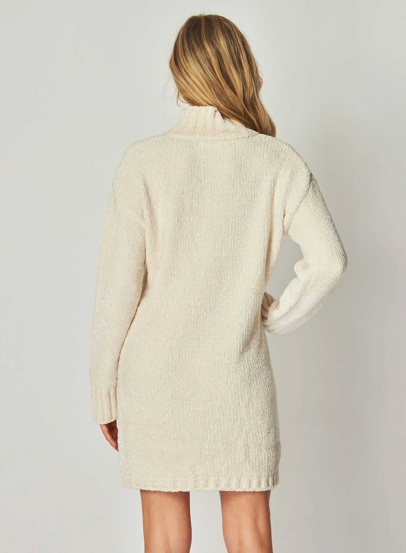 Turtle Neck Sweater Dress - Opal Ivory