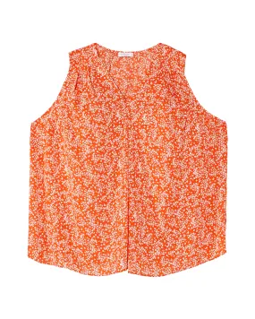 Tutan Sleeveless Blouse | Orange / White