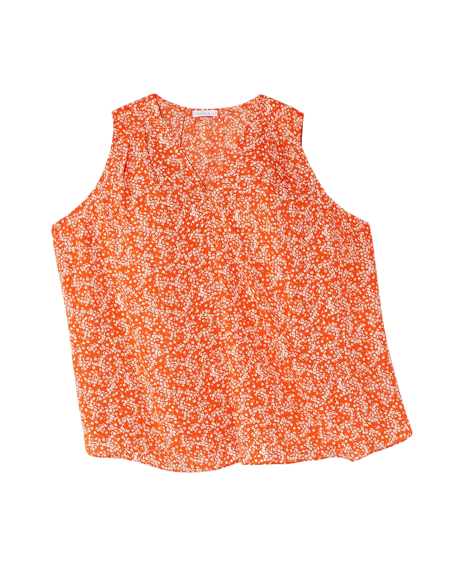 Tutan Sleeveless Blouse | Orange / White