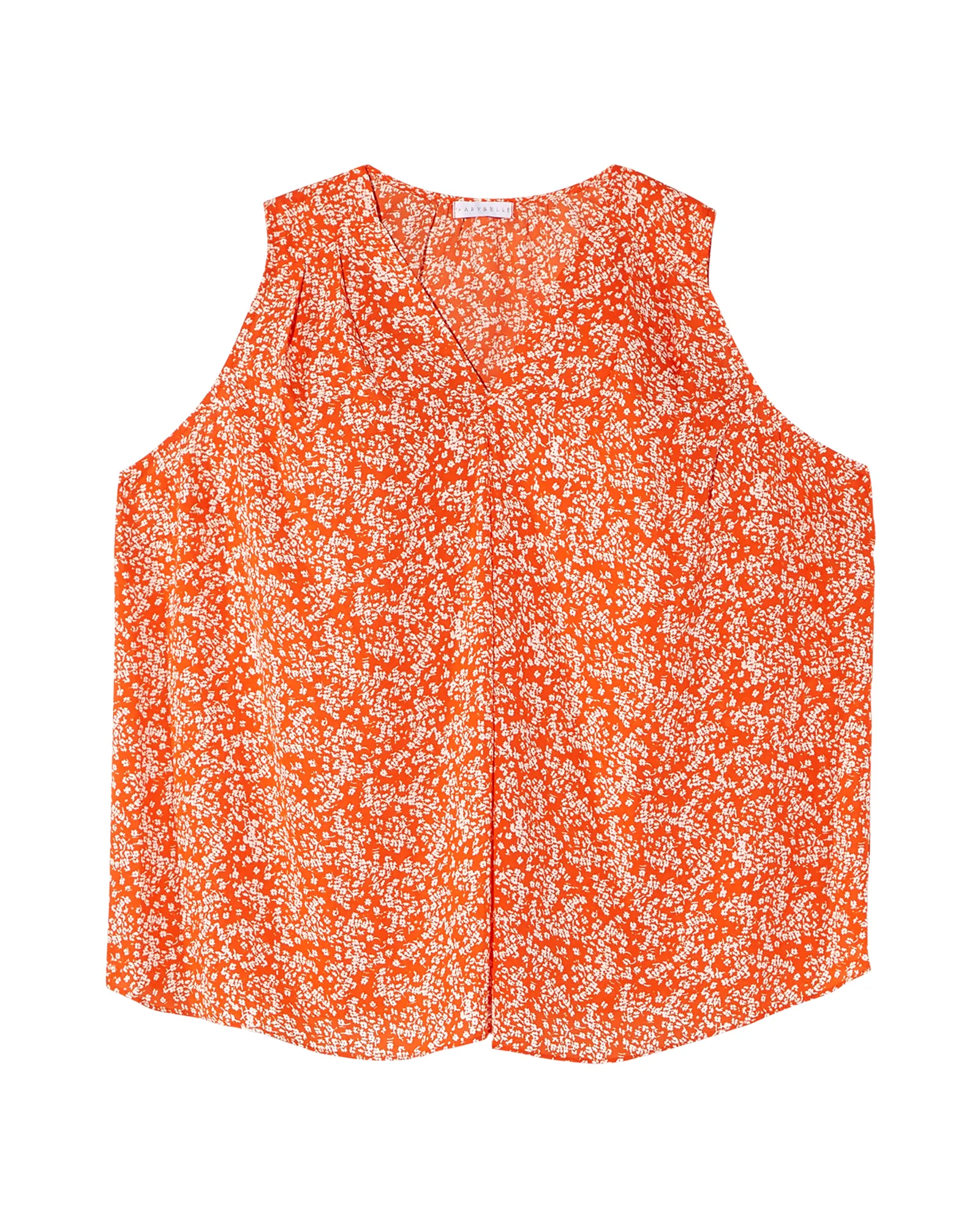 Tutan Sleeveless Blouse | Orange / White