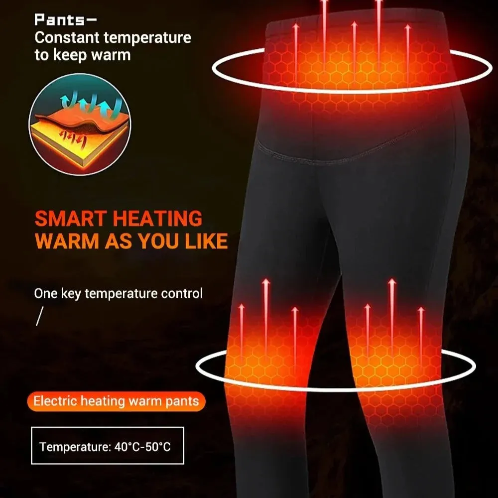 USB Heated Thermal Underwear Top - 3 Temperature Settings | Winter Warming Base Layer for Men & Women