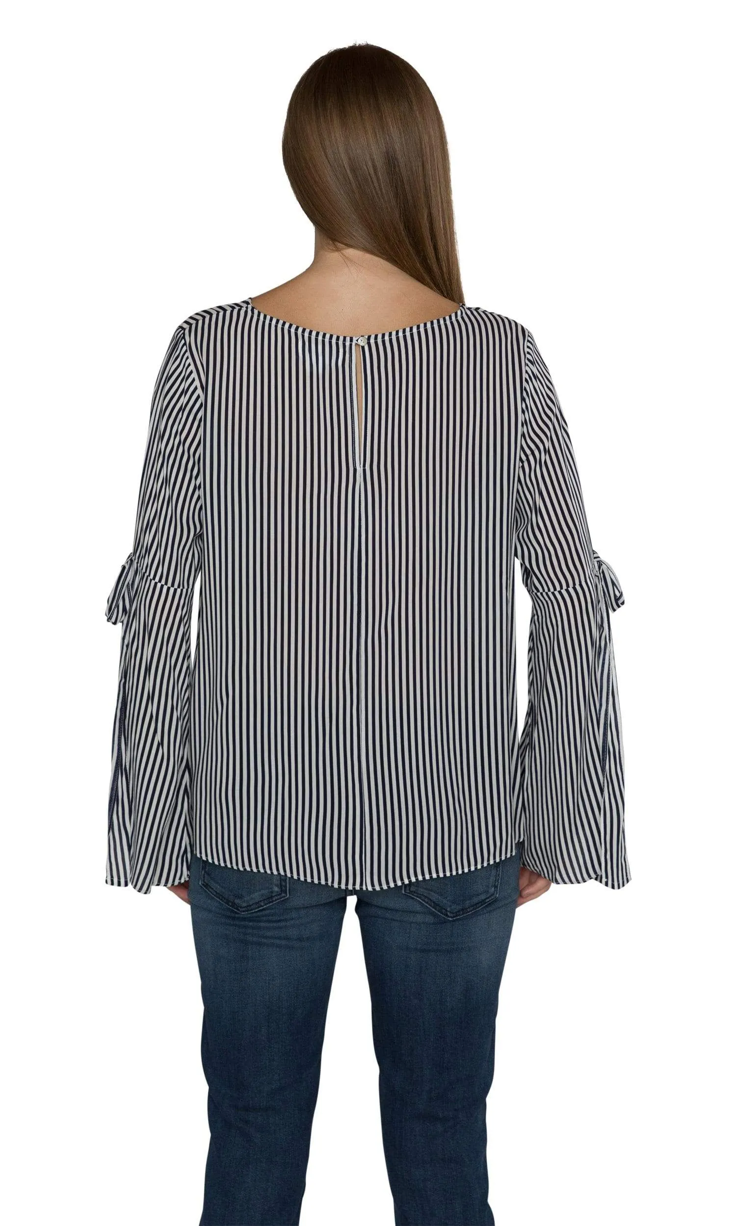 Velvet by Graham & Spencer Adia Vertical Stripe Bell Sleeve Top