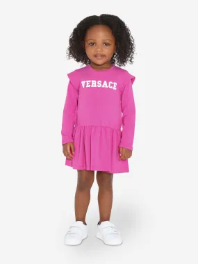 Versace Baby Girls Logo Sweater Dress in Pink