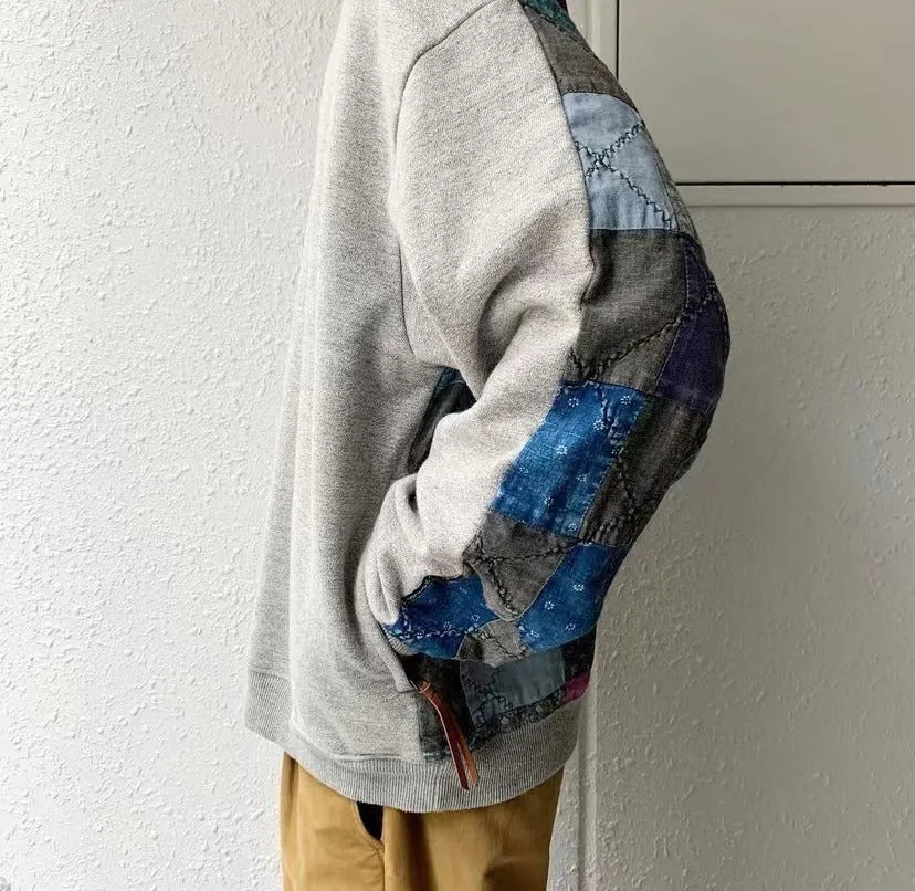 Vintage Back Patchwork Loose Sweater