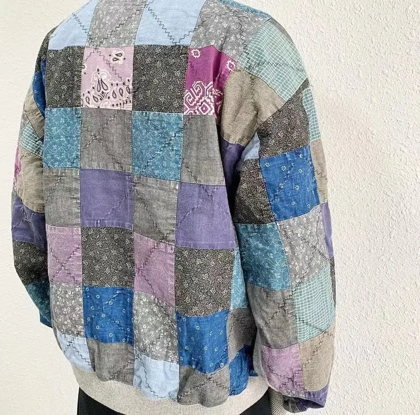 Vintage Back Patchwork Loose Sweater