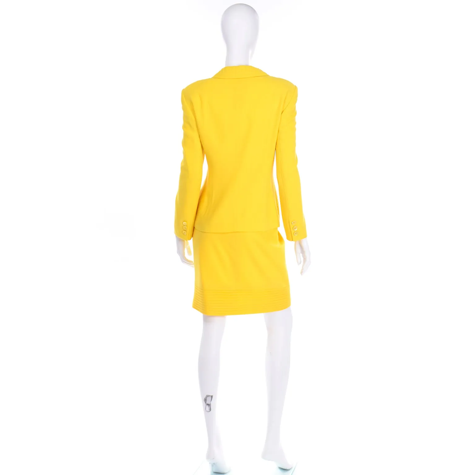 Vintage Escada Margaretha Ley Bright Yellow Skirt and Jacket Suit