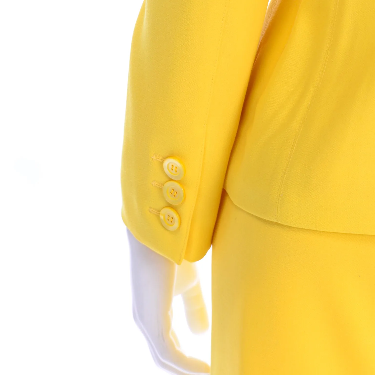 Vintage Escada Margaretha Ley Bright Yellow Skirt and Jacket Suit